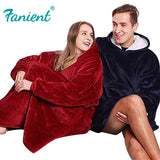 Winter Christmas Blanket Sweatshirts Oversized Hoodies Giant For Women Hoody Plaid With Sleeve Sudadera Mujer Moletom Feminino