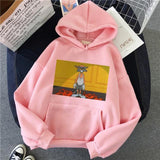 Harajuku Hoodies for Girls Cat Tom Mouse Jerry White&pink Hooded Tops Women's Sweatshirt Long-sleeved Winter Tops Women Hoodies