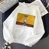 Harajuku Hoodies for Girls Cat Tom Mouse Jerry White&pink Hooded Tops Women's Sweatshirt Long-sleeved Winter Tops Women Hoodies