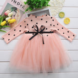 Princess Long sleeve Baby Girl Dress Newborn Infant Baby Girl Clothes Bow Dot Tutu Ball Gown Party Dresses Baby Kid Girl clothes
