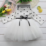 Princess Long sleeve Baby Girl Dress Newborn Infant Baby Girl Clothes Bow Dot Tutu Ball Gown Party Dresses Baby Kid Girl clothes