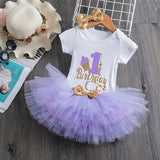 My Little Baby Girl First 1st Birthday Party Dress Cute Pink Tutu Cake Outfits Infant Dresses Baby Girls Baptism Clothes 0-12M