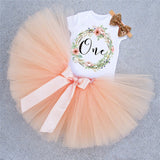 My Little Baby Girl First 1st Birthday Party Dress Cute Pink Tutu Cake Outfits Infant Dresses Baby Girls Baptism Clothes 0-12M