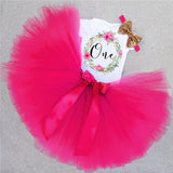 My Little Baby Girl First 1st Birthday Party Dress Cute Pink Tutu Cake Outfits Infant Dresses Baby Girls Baptism Clothes 0-12M