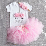 My Little Baby Girl First 1st Birthday Party Dress Cute Pink Tutu Cake Outfits Infant Dresses Baby Girls Baptism Clothes 0-12M