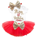My Little Baby Girl First 1st Birthday Party Dress Cute Pink Tutu Cake Outfits Infant Dresses Baby Girls Baptism Clothes 0-12M