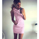 Summer Dress 2020 Hooded Sweatshirt O-neck Sexy Elegant Women Party Dresses Fashion Bodycon Short Dress Package Hips Slim Female