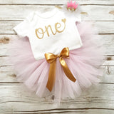 Baby Girl One Year Dress Cute 1 First Birthday Outfit Girl Baby Dress Summer Clothes Lace Girl Party Tutu Outfits 3pcs Clothing