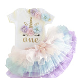Baby Girl One Year Dress Cute 1 First Birthday Outfit Girl Baby Dress Summer Clothes Lace Girl Party Tutu Outfits 3pcs Clothing