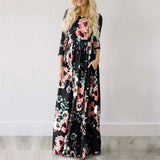 Women Summer Floral Print Maxi Dress 2019 White Boho Beach Dress Women Evening Party Long Dress Plus Size Vestidos Female