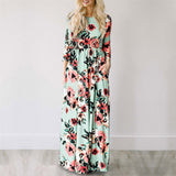Women Summer Floral Print Maxi Dress 2019 White Boho Beach Dress Women Evening Party Long Dress Plus Size Vestidos Female