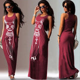 Women Summer Floral Print Maxi Dress 2019 White Boho Beach Dress Women Evening Party Long Dress Plus Size Vestidos Female