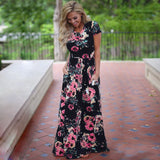 Women Summer Floral Print Maxi Dress 2019 White Boho Beach Dress Women Evening Party Long Dress Plus Size Vestidos Female