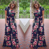 Women Summer Floral Print Maxi Dress 2019 White Boho Beach Dress Women Evening Party Long Dress Plus Size Vestidos Female