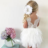 Toddler Girl Baby Clothing Dresses Baby 1 Year Birthday Christening Lace Girls Tulle Dress Kids Infant Party Cake Smash Outfit