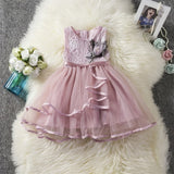 Toddler Girl Baby Clothing Dresses Baby 1 Year Birthday Christening Lace Girls Tulle Dress Kids Infant Party Cake Smash Outfit