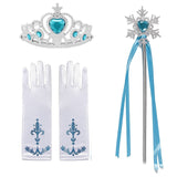 Autumn Winter Elsa Dress Girl Princess Cosplay Snow Queen 2 White  Long  Sleeve Mesh Prom Gown Carnival Party Costumes for Kids