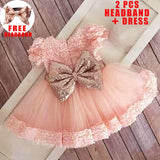 Sequin Dress for Girl Baby Christening Gown First 1st Birthday Dress Party Girl Baby Clothing Toddler Clothes Infant Vestidos