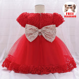 Sequin Dress for Girl Baby Christening Gown First 1st Birthday Dress Party Girl Baby Clothing Toddler Clothes Infant Vestidos