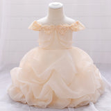 2021 Summer Sequin Big Bow Baby Girl Dress 1st Birthday Party Wedding Dress For Girl Palace Princess Evening Dresses Kid Clothes