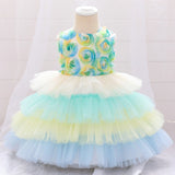 2021 Summer Sequin Big Bow Baby Girl Dress 1st Birthday Party Wedding Dress For Girl Palace Princess Evening Dresses Kid Clothes