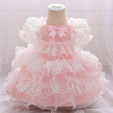 2021 Summer Sequin Big Bow Baby Girl Dress 1st Birthday Party Wedding Dress For Girl Palace Princess Evening Dresses Kid Clothes