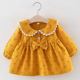 NEW Newborn Infant Baby Girls Kids Autumn Winter Dress Kids Christmas Floral Cherry Dot Cotton Bow Dress Outfits Set Clothes