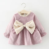 NEW Newborn Infant Baby Girls Kids Autumn Winter Dress Kids Christmas Floral Cherry Dot Cotton Bow Dress Outfits Set Clothes