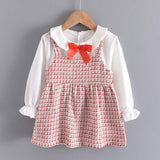 NEW Newborn Infant Baby Girls Kids Autumn Winter Dress Kids Christmas Floral Cherry Dot Cotton Bow Dress Outfits Set Clothes