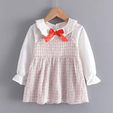 NEW Newborn Infant Baby Girls Kids Autumn Winter Dress Kids Christmas Floral Cherry Dot Cotton Bow Dress Outfits Set Clothes