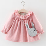 NEW Newborn Infant Baby Girls Kids Autumn Winter Dress Kids Christmas Floral Cherry Dot Cotton Bow Dress Outfits Set Clothes