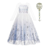 Snow Queen 2 Halloween Party Costume for Girls White Elsa Long Dress Princess Frozen 2 Vestido Disney Cosplay Carnival Clothing