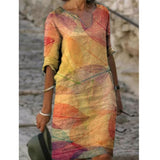 2021 Printed Loose Satin Night Dress Women's Fashion Casual Vintage Spring Summer All-match Plus Size Beach Dresses Vestidos