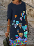 2021 Printed Loose Satin Night Dress Women's Fashion Casual Vintage Spring Summer All-match Plus Size Beach Dresses Vestidos