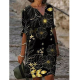 2021 Printed Loose Satin Night Dress Women's Fashion Casual Vintage Spring Summer All-match Plus Size Beach Dresses Vestidos