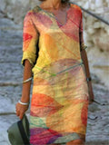 2021 Printed Loose Satin Night Dress Women's Fashion Casual Vintage Spring Summer All-match Plus Size Beach Dresses Vestidos