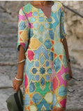 2021 Printed Loose Satin Night Dress Women's Fashion Casual Vintage Spring Summer All-match Plus Size Beach Dresses Vestidos