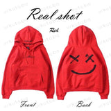 Dropshipping Hoodies Sweatshirts Men Women Color Block Patchwork Smile Print Hoodie Hip Hop Streetwear Men Clothing
